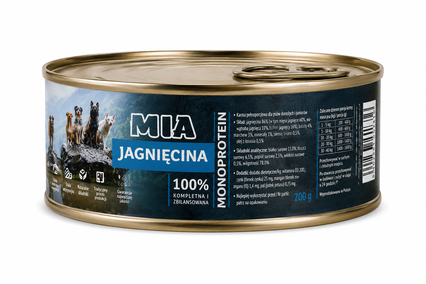 MIA Jagnięcina Monoprotein karma dla psa 200g