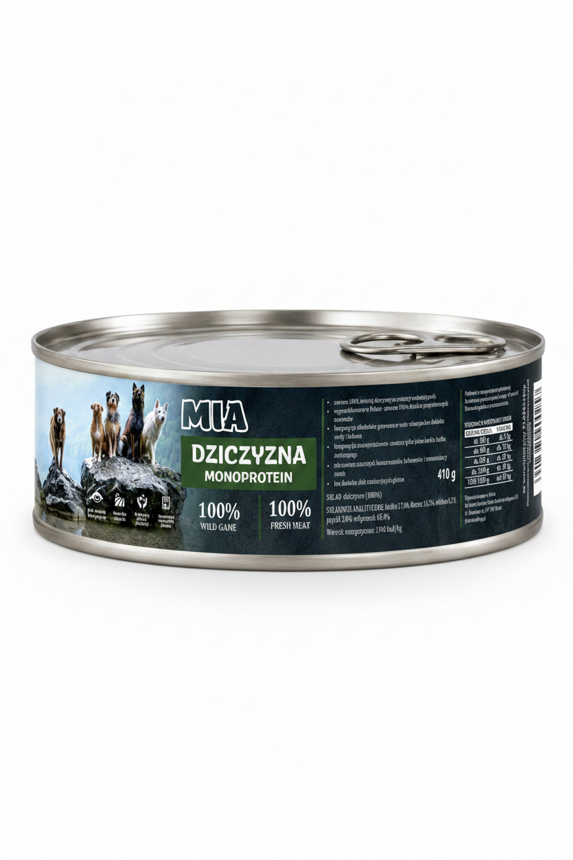 MIA Dziczyzna Monoprotein karma mokra dla psa 410g