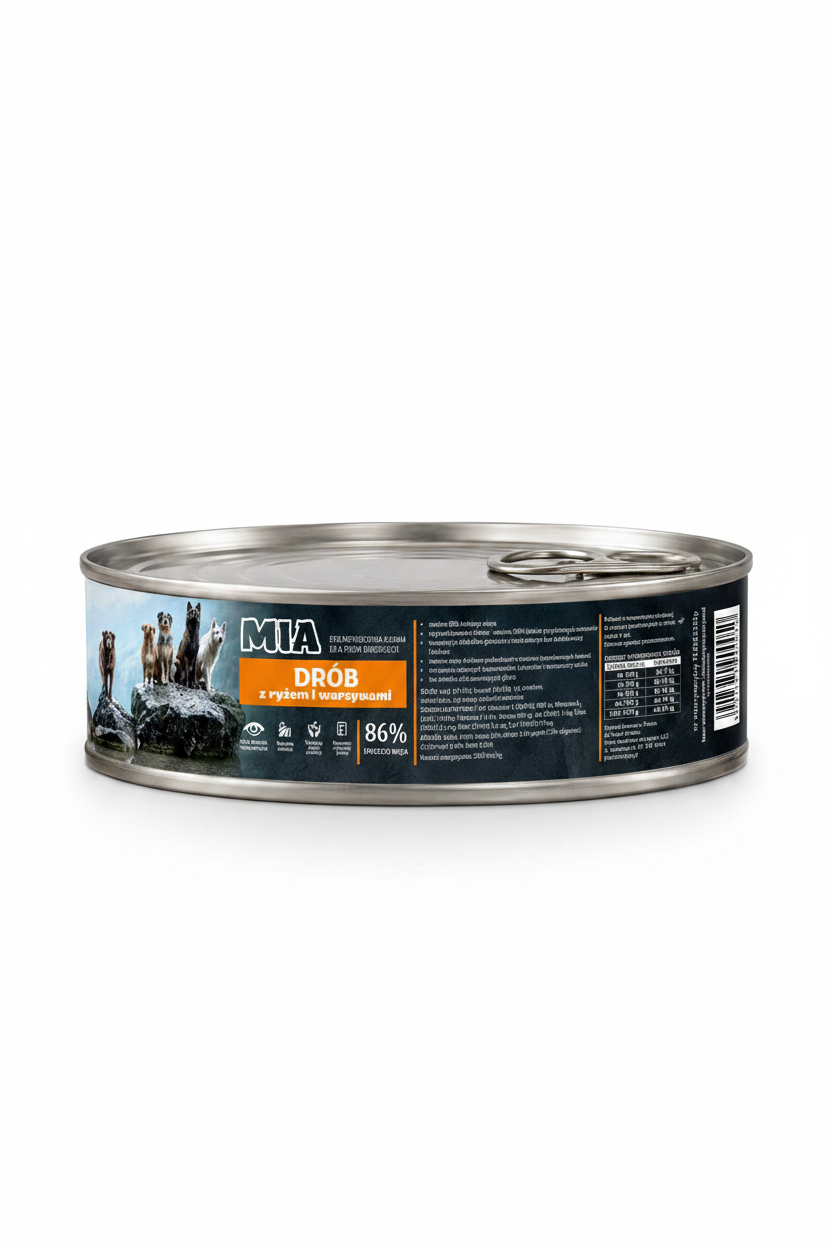 MIA Drób z ryżem i warzywami karma mokra dla psa 410g