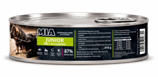 MIA Junior Mix z kurczakiem karma dla szczeniąt 410g