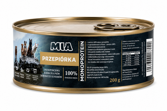 MIA Przepiórka Monoprotein karma dla psa 200g