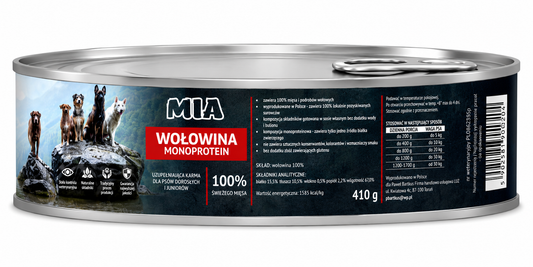 MIA Wołowina Monoprotein karma dla psa 410g